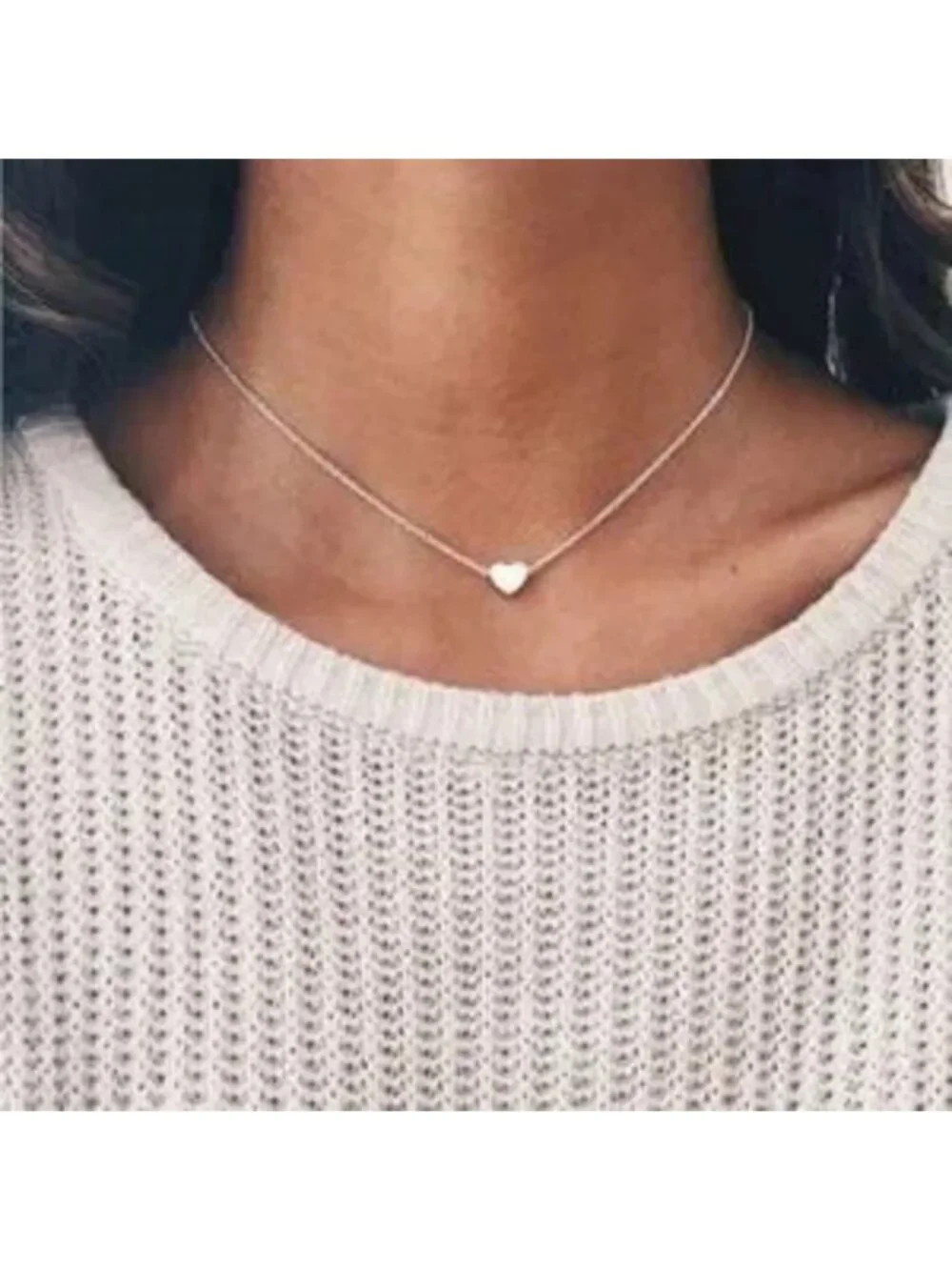 Silver Heart Charm Necklace